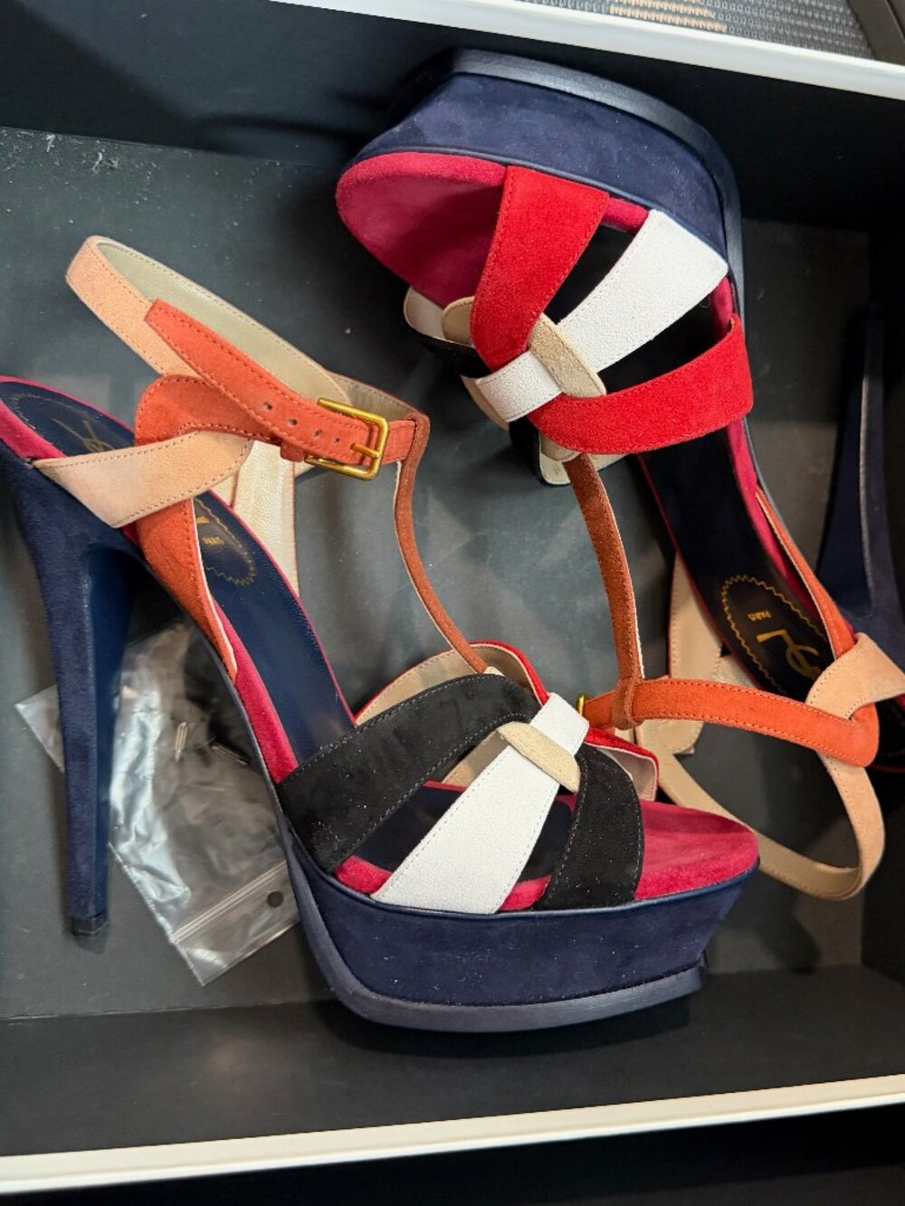 YSL Tribute 105 Multicolor Platform Sandals EU 40 - Picture 2 of 11